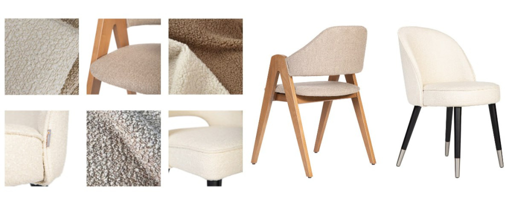 Стулья для ресторана в обивке букле